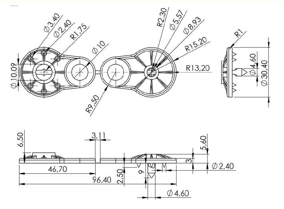perno plastico gancho